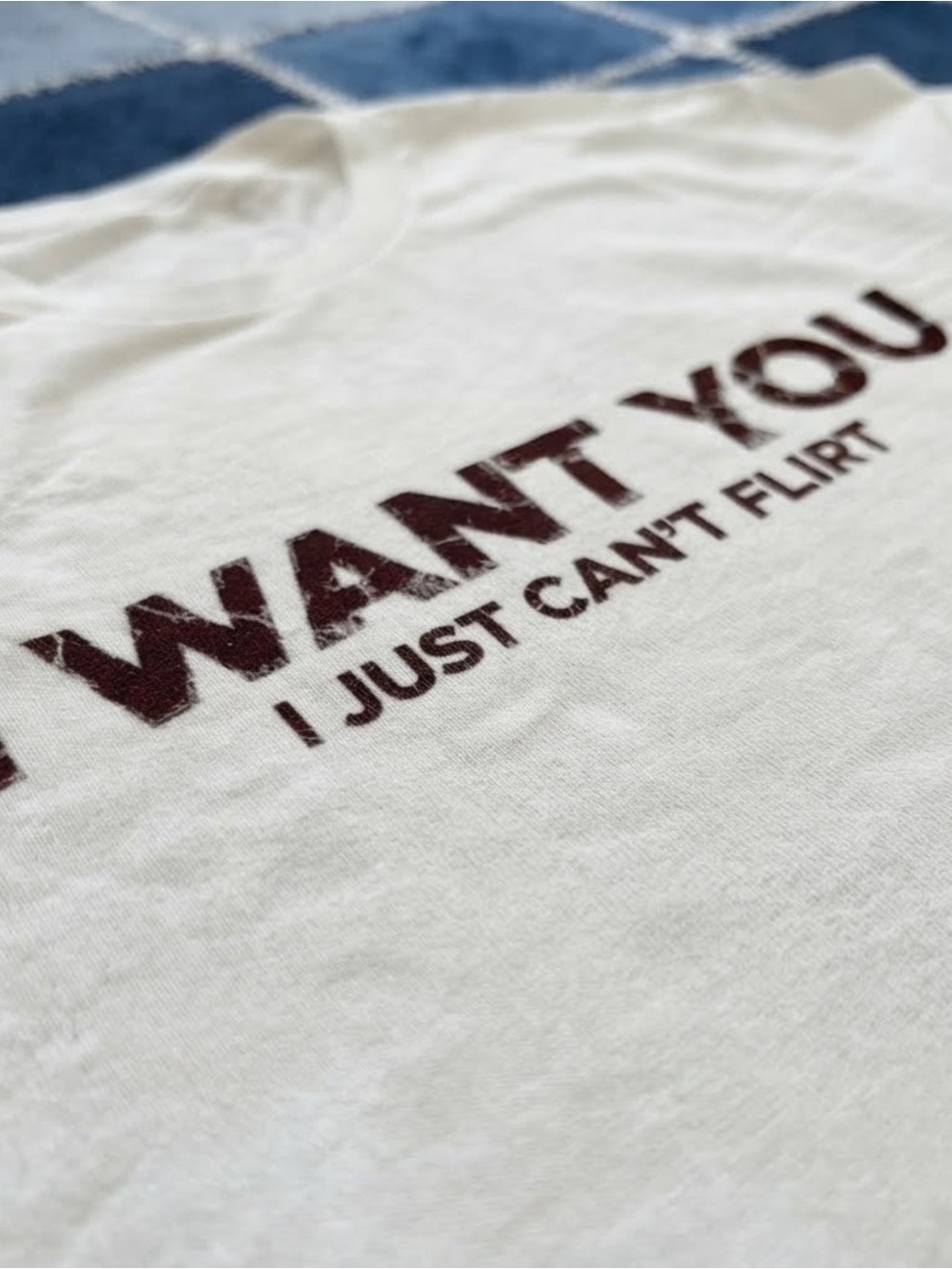 Gildan White Tee with Dark Red "I WANT YOU" Graphic - Picture 2 of 2